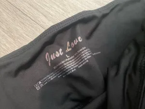 Just Love Black Active Capri Leggings with Subtle Pink Logo thumbnail 2