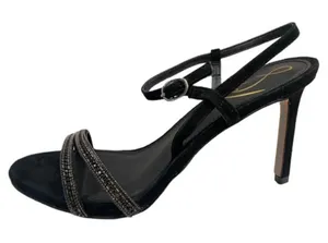 Sam Edelman Sandals Womens Size 6.5 Black Faux Leather‎ Open Toe Daisie Heels thumbnail 1