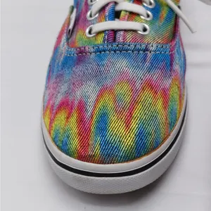 Y2K Vans Rainbow Tie-Dye Canvas Sneakers Women's 7 Skater Preppy Casual Shoes thumbnail 5