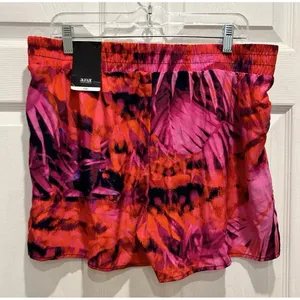 ana A New‎ Approach Pink Orange Tropical Palm Print Shorts Womens L NWT Active thumbnail 3