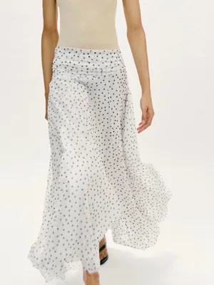 Nwt Zara Long Polka Dot Skirt Size S thumbnail 2