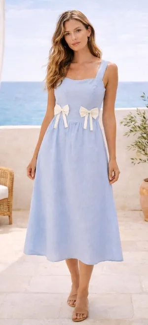 Aqua‎ Bow Dress Size Large thumbnail 1