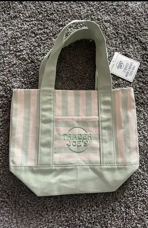Trader Joe’s striped mini tote bag Green thumbnail 1