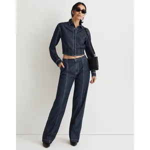 Madewell Perfect Vintage Wide Leg‎ Jean Seam Edition Blue Trouser 27 High Rise thumbnail 3