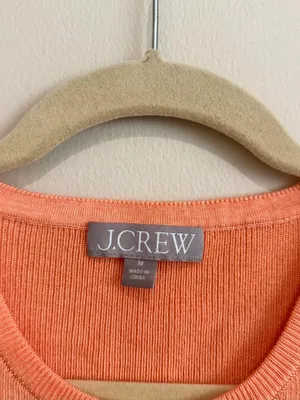 J.Crew Sweater Tank Orange Ribbed Silk Blend Style Preppy Summer Size M thumbnail 5