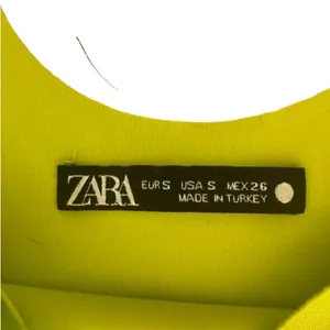 ZARA Lime Green Square Neck Bodysuit | Stretchy Minimal Chic | Size S thumbnail 3
