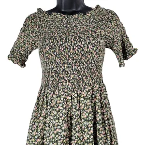 Dress Forum Smocked Floral Maxi‎ Dress Off Shoulder Ruffle Short Sleeve S NWT thumbnail 4