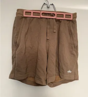 Alo Yoga Womens Sweat Shorts Camel‎ Tan High Waist Cotton Blend Size S thumbnail 1