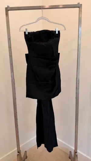 * allison & kelly strapless taffeta bow back mini homecoming dress with detachable bow train size small thumbnail 3