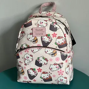 New Loungefly Hello Kitty Sushi Rolls Graphic Vegan Leather Mini Backpack thumbnail 1