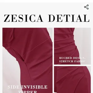 One shoulder Long Sleeve Dress, Sexy high Slit Ruched Bodycon Wedding Guest max thumbnail 5