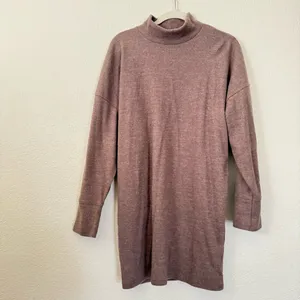 Abercrombie & Fitch Exclusive Online Taupe Cozy Knit Dress Mock Neck thumbnail 2