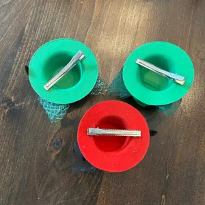 ⭐️ Vintage Mini Top Hats Hair‎ Clip Red Green Feather Flower Costume Bundle Set thumbnail 2