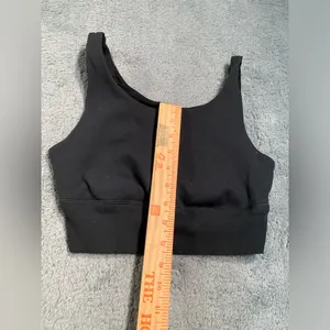 Aerie offline sweat most support Black Ribbed Tank Top sports bra medium thumbnail 5