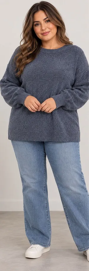 Old Navy Blue Gray Cozy Textured Oversized Sweater Size XXL thumbnail 1