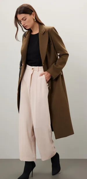 BA&SH Off-White Crepe Pleated Front Zipper Oxford Style Shen Pants Size US 8 thumbnail 1