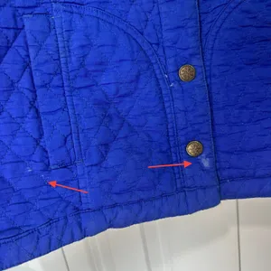 Quilted Reversible Vest Womens L Blue Plaid Grandmacore Eclectic Country Vintage thumbnail 6
