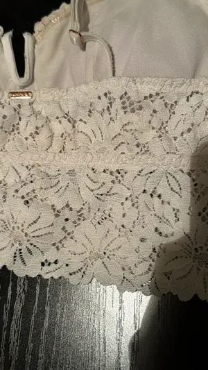 PINK white lace bralette thumbnail 2