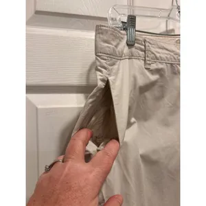 Old‎ Navy Womens Khaki Wide Leg Chino Pants Size 12 Beige Cotton Ripstop Casual thumbnail 2