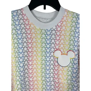 Disney Parks Mickey Mouse Rainbow Spirit Jersey Women’s S Top Short Sleeve NWT thumbnail 2