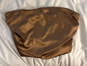 Better Be Brown Satin Tube Top thumbnail 1