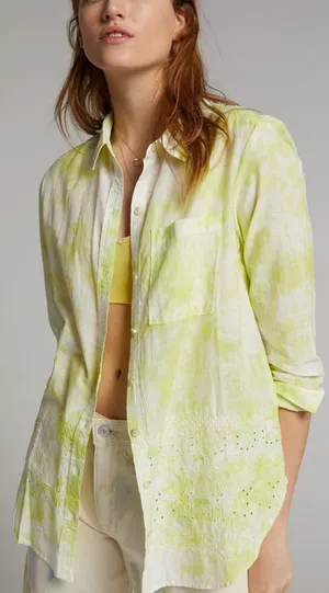 Anthropologie Pilcro The Cate‎ Classic Buttondown Collar Long Sleeve Shirt M thumbnail 1