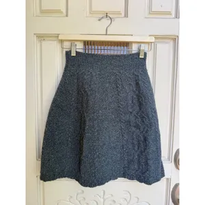 Moth Anthropologie Blue Gray Wool Cable Knit Mini Skirt Womens Size XS thumbnail 2