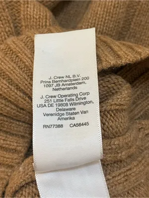 Madewell Tipped V-Neck Oversized Wool Blend Sweater XS Heather Caramel Blue thumbnail 11