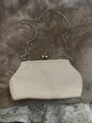 J.Crew Portofino canvas cream clutch with silver studs thumbnail 5