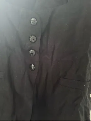 Zenana NWOT Black Square Neck Split Front Button Front Tie Back Vest thumbnail 4