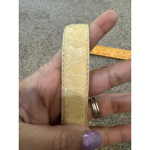 Dame Genuine Snakeskin Women's Yellow Belt Deco Gold Silver Hook Buckle‎ thumbnail 10