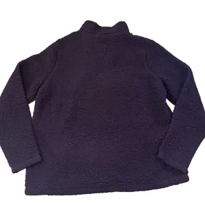 Abercrombie & Fitch Sweater Women's XL Brown Sherpa Quarter Zip Mock Neck thumbnail 3