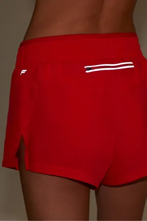 Fabletics Breathe Mid-Rise Run Shorts 3.5” Lipstick Red thumbnail 3