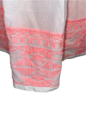 Artisan NY Boho Cotton Resortwear Sundress Swim Cover-Up Pink Tassel vacation thumbnail 4
