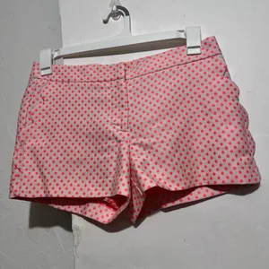 J Crew Womens Shorts Coral Pink Polka Dot Scalloped Pockets, Size 4 thumbnail 1