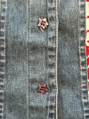 VTG 90s Fashion Bug patriotic American cottage patchwork denim vest shirt NWT XL thumbnail 3