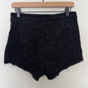 Zara Studio Black Tweed Sparkle High Waisted Shorts Size Medium New thumbnail 7