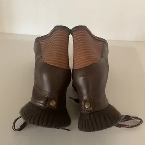 Nautica Women’s Brown Lace Up Wedge Ankle Boots Size 5.5 Knit Cuff thumbnail 8