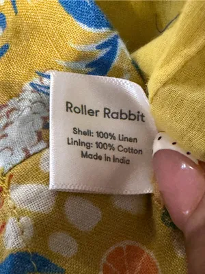 Roller Rabbit Yellow Floral Sleeveless Button Romper thumbnail 7