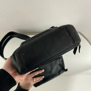 FOSSIL Vintage 90s Y2K Black Leather Edgy Grunge Moto Small Shoulder Bag Purse thumbnail 9