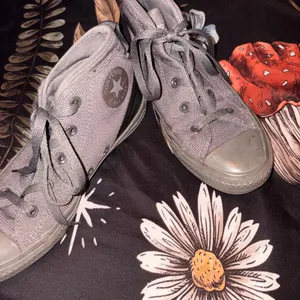 Converse Women's High-Top Canvas Sneakers in Light Gray thumbnail 2