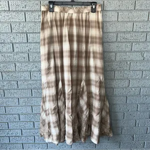 Johnny Was Tulla plaid maxi skirt Medium Prairie Coastal Cowgirl thumbnail 3