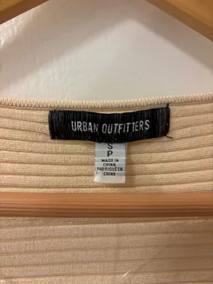 NWT Urban Outfitters Karla Ribbed Shrug Cardigan Bolero Cropped Ivory Beige Cozy S thumbnail 6