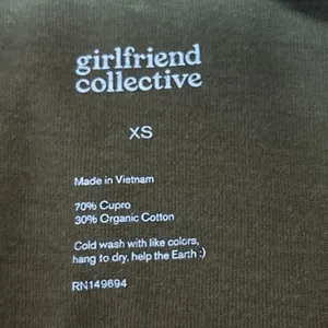 Girlfriend Collective Olive Green Crew Neck Short Sleeve Crop T Shirt Top Sz XS thumbnail 3