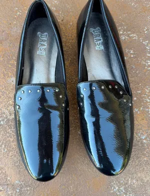 Brash Black patent faux leather loafers with studs sz 8.5 women’s- basically new thumbnail 1