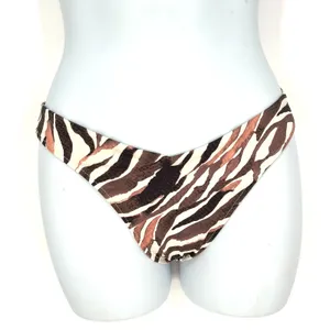 Frankies Bikinis Stormy Top M Kenza Bottom S Brown Zebra Animal Print Bikini Set thumbnail 10
