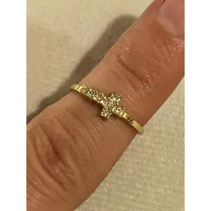 Ring band 925 sterling silver unique cute size 5 gold tone thumbnail 2