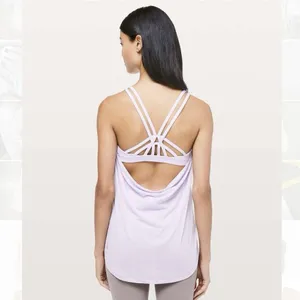 Lululemon Free to Be Wild 2-in-1 Tank Top Size 4 Strappy Heathered Lilac Workout thumbnail 2