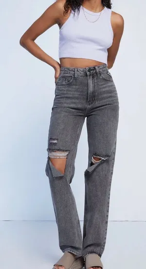 Pacsun black/dark grey ripped 90s boyfriend jeans thumbnail 1