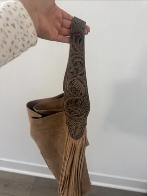 Wrangler Tan Suede Fringe Shoulder Bag thumbnail 2